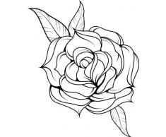 INDIGOS 4051095058038 Wandtattoo W623 Blümen 80 x 44 cm, Wandaufkleber in 3 Größen, schwarz