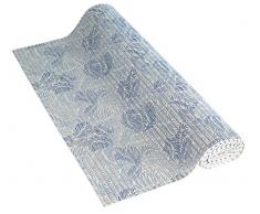 Venilia Weichschaummatte Venisoft Ferns Muster rutschfester Bodenbelag Duschmatte Anti-Rutschmatte, PVC-Polyester, blau-weiß, 0,5 x 65 x 200 cm, 54796, 65 x 200 cm