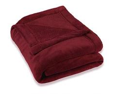CelinaTex Montreal Kuscheldecke XXL 220 x 240 cm Bordeaux rot Coral Fleece Wohndecke Mikrofaser Tagesdecke Sofadecke