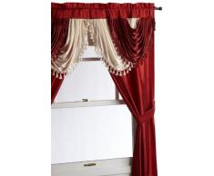 Regal Home Collections Amore 54 84-Inch Luxurious 5PC Attached Valance, Brick Window Curtain Set