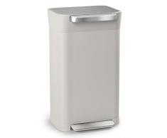Joseph Joseph Titan 30 - Abfalleimer mit integrierter Pressvorrichtung, 30 Liter - steinfarben