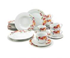 Creatable, 20483, Serie FLOWER DREAMS, Geschirrset, Kombiservice 30 teilig, Porzellan