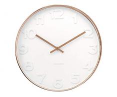 Karlsson Wanduhr Mr. White Numbers, Rahmen Kupfern, Metall, 7 x 51 x 51 cm