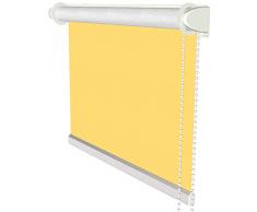 Flairdeco Klemmfix Seitenzugrollo / Thermorollo / Verdunkelungsrollo, 83,5 x 175 cm, Gelb