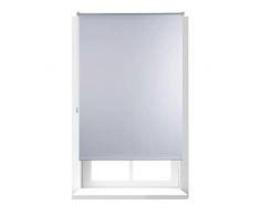 Relaxdays Thermo Verdunklungsrollo, Hitzeschutz, Fenster Seitenzugrollo, Klemmfix ohne bohren 110x160, Stoff 106cm, weiß