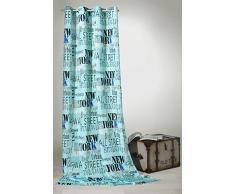 heimtexland Gardine Ösenschal Urban Chic New York City in türkis HxB 245x140 cm - Dekoschal in weichfliesender Top Qualität für sehr schönen Fall …auspacken, aufhängen, fertig! Vorhang Typ228