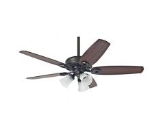 Hunter Fan Deckenventilator Builder Plus - Wendeflügel Kirsche/Nussbaum vergilbt - mit Leuchte, Stahl, E27, 65 W, NEW BRONZE, 132 x 132 x 46.1 cm