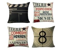 Kino Cinema Personalisierte Home Decor Design Werfen Kissenbezug Kissen Fall 45,7 x 45,7 cm Baumwolle für Sofa Set 4 von yoenyy