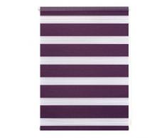 Lichtblick Duo-Rollo Klemmfix, 60 cm x 150 cm (B x L) in Brombeer, ohne Bohren, Doppelrollo fÃ¼r Fenster & TÃ¼ren, moderner Sichtschutz, Innovative Kombination aus Rollo & Jalousie