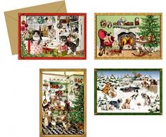 Coppenrath Weihnachten Tiere Auswahl an Karten Adventskalender Stück 4 verschiedene Designs