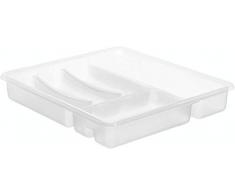 Rotho Basic Besteckkasten mit 6 Fächern, Kunststoff (BPA-frei), Transparent, (39 x 32 x 6 cm)
