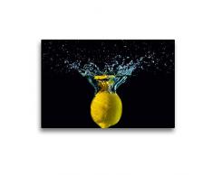 Premium Textil-Leinwand 45 x 30 cm Quer-Format Zitrone Wasser | Wandbild, HD-Bild auf Keilrahmen, Fertigbild auf hochwertigem Vlies, Leinwanddruck von Früchtefreund