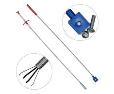 Relaxdays Greifwerkzeug im 2er Set, Magnetheber, Krallengreifer flexibel, Greifkralle, Magnet, biegsam, 600 mm, Silber, 1 Stück