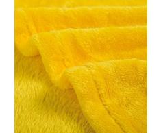 Ultra Weich Cozy Plush Fleece Warm Solid Colors Reisen Überwurf Decke 127 x 152,4 cm (127 cm x 152 cm), Polyester-Mischgewebe, gelb, 50 X 60 (127 Cm X 152 Cm)