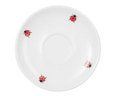 Feinkost Käfer Geschirr, Porzellan, Weiß/rot, 12 x 12 x 2 cm, 6-Einheiten