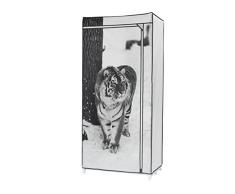 Rangement & Cie ran7239 Tiger Kleiderschrank Polypropylen weiß/grau 75 x 50 x 160 cm