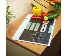 getDigital 11651 Controller Nerd Schneidebrett Küchenbrett, Glas, Mehrfarbig, 40 x 30 x 0.4 cm