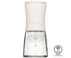 WMF Salzmühle Trend, befüllt, Kunstoff, Glas, Keramikmahlwerk, Mühle für Salz, Gewürze H 14 cm, weiß