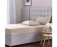 Silentnight Gebürstete Baumwolle Spannbetttuch & Kissenbezug - Natur - Doppelbett