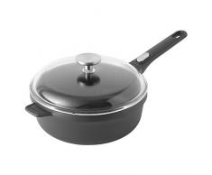 BergHOFF Gem Stieltopf / Sauteuse mit abnehmbarem Griff, antihaftbeschichtet, induktionsgeeignet, 24 cm, schwarz