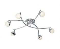 Trio Leuchten LED Deckenleuchte Chris 678310606, Chrom, Acryl mit Kristall Effekt, 6 x 3.8 Watt
