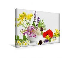 Premium Textil-Leinwand 45 x 30 cm Quer-Format Bunte Wildkräuter aus dem Naturgarten | Wandbild, HD-Bild auf Keilrahmen, Fertigbild auf hochwertigem Vlies, Leinwanddruck von Avianaarts Design Fotografie by Tanja Riedel