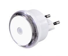 Hama LED Nachtlicht mit Dämmerungssensor, stromsparendes Orientierungslicht für die Steckdose, nur 0,8 W, weiß