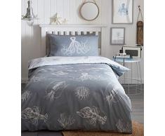 Portfolio Portfollio Single-Duvet-Cover Ocean Life Bettwäsche-Set, grau, Einzelbett