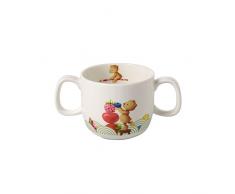 Villeroy & Boch Hungry as a Bear Kinderbecher Mit 2 Henkel, 180 ml, Premium Porzellan, Weiß/Bunt
