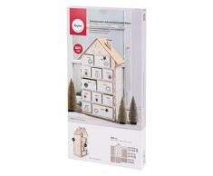 Rayher 62910505 Holzbausatz Adventskalender Haus, natur, 25,5 x 17,5 x 45,5 cm, Set 185 teilig, FSC zertifiziert, Adventskalender zum Befüllen
