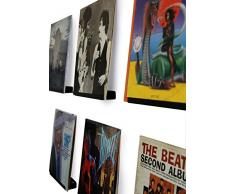 Hudson Hi-Fi Wandregal für Schallplatten - Zeigen Sie Ihre Lieblings-Schallplatten mit Stil an. Schwarzer satinierter Stahl, eine Packung