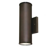 63157 Außen-Wandleuchte, dimmbares LED-Licht nach oben und unten strahlend, geölte Bronzeausführung mit Mattglasscheiben