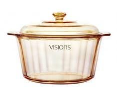 VISIONS pyroceram Diamant Kasserolle mit Glas, braun, 30,3 x 27 x 14 cm