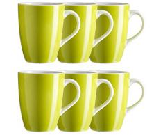 Mäser, Serie Swoon, Kaffeebecher 37,5 cl, im 6er-Set, Porzellan Teller Set in der Trendfarbe GRÜN