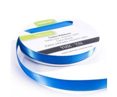 Vaessen Creative 301002-2013 Satinband Blau, 9 mm x 10 Meter, Schleifenband, Dekoband, Geschenkband und Stoffband für Hochzeit, Taufe und Geburtstagsgeschenke, 9MM