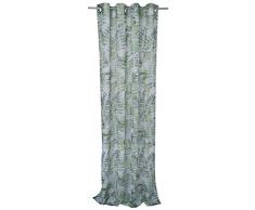 TOM TAILOR T-Fresh Leaves Ösenschal, Polyester, Grün/weiß, 245 x 140 x 0.05 cm