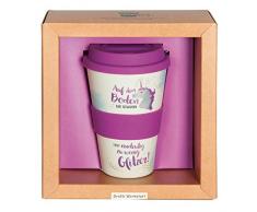 Grafik Werkstatt Deckel 60708 Kaffee-Becher, Bamboo-to-go, Magenta, 400 ml