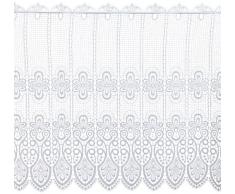 Plauener Spitze by Modespitze, Store Bistro Gardine Scheibengardine mit Stangendurchzug, hochwertige Stickerei, Höhe 62 cm, Breite 144 cm, Weiß
