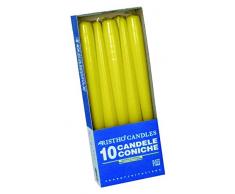 CERERIA DI Giorgio risthò Kerzen konisch-Kerzenhalter, Wachs, gelb, 2.2 x 25 cm, 10 Stück