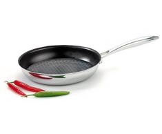 SILVERSTAR Bratpfanne 28 cm, induktionsgeeignet Pfanne, Edelstahl Optik