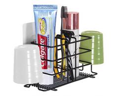 Zahnbürstenhalter Bamyko Edelstahl Zahnpastahalter Wandhalterung Halter für Badezimmer – Schwarz