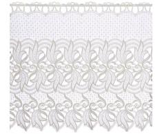 Plauener Spitze by Modespitze, Store Bistro Gardine Scheibengardine mit Stangendurchzug, hochwertige Stickerei, Höhe 60 cm, Breite 144 cm, Creme