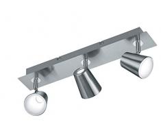 Trio Leuchten LED Deckenleuchten Narcos 873110307, Metall Nickel matt / Chrom, 3 x 6 Watt