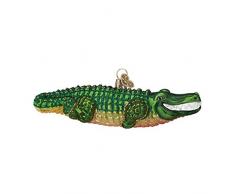 Old World Weihnachten Glas mundgeblasen Ornament mit S-Haken und Geschenk-Box, Zoo Animals Kollektion Alligator