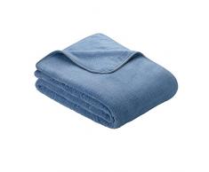 Kuscheldecke s.Oliver 3612 / premium Feecedecke hellblau / unifarbene Markendecke 150x200cm / aus hochwerigem Polyester / eingefasst mit einem sehr edelen Band