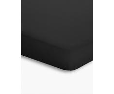 schlafgut Jersey-Elasthan Topper Spannbetttuch, Baumwoll-Mischgewebe, schwarz, 220 x 125 cm