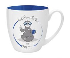 Gruss & Co 45486 Anti-Stress Tasse für Beamte, 45 cl, Geschenk, New Bone China, Blau, 9.5 cm
