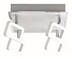 Paulmann 66641 Spotlight Frame 4x4,5W Weiß matt/Chrom 230V Metall 666.41 Deckenleuchte Lampe LED Deckenlampe Deckenstrahler