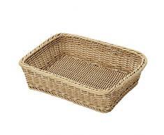 Saleen Mehrzweck-Korb, Gastrotauglich, Rechteckig, 37 x 30 x 9 cm, Kunststofffaser, Hellbeige, 02052030101