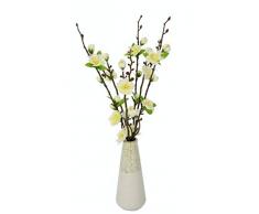 Künstlicher Kirschblütenbund in Vase aus Keramik, Künstliche Zweige, Kunstblumen, Künstliche Deko, Unechte Blumen, Kunstblume, Frühjahrsdekoration, Tischdeko, Frühjahr, Ostern, Floristik, Textil
